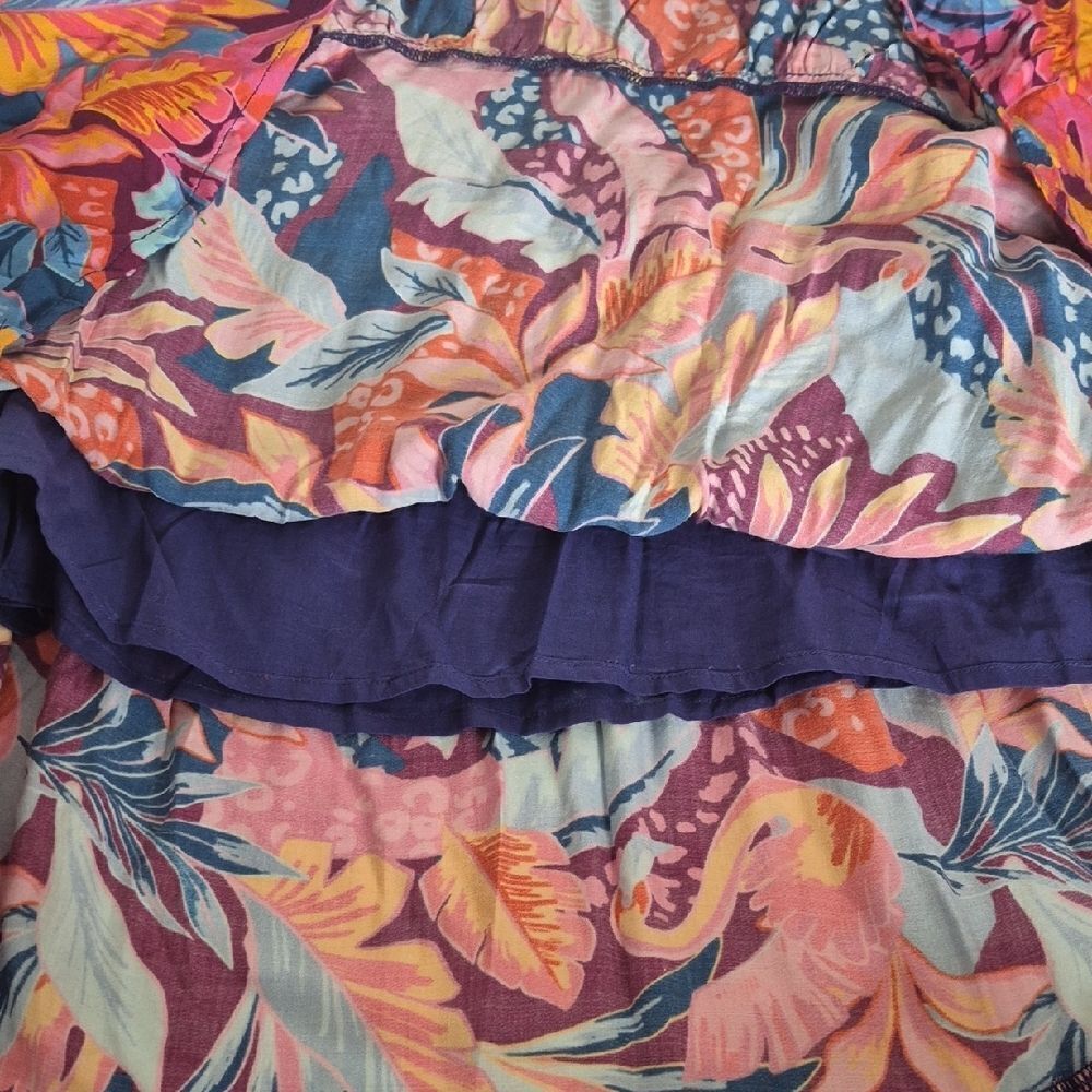 Guess Vibrant Floral Maxi Dress in Blue and Pink - Picture 12 of 16